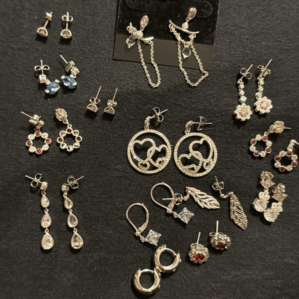 Elegant Silver Heart Earrings